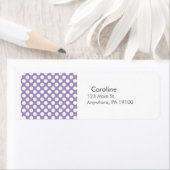 Étiquette Monogramme violet blanc tendance Motif de point Po (En situation)