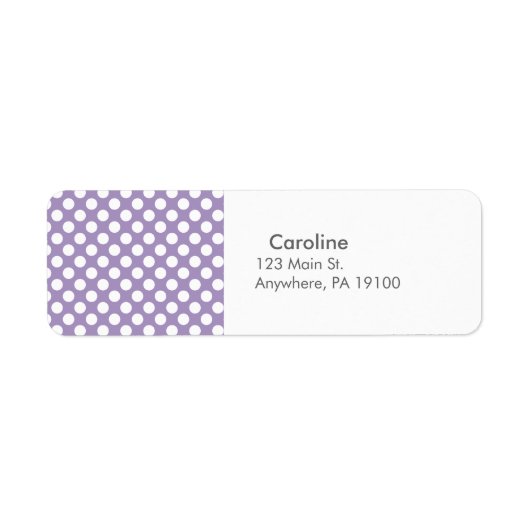 Étiquette Monogramme violet blanc tendance Motif de point Po (Devant)