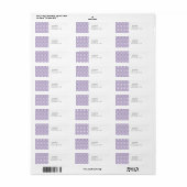 Étiquette Monogramme violet blanc tendance Motif de point Po (Feuille entière)