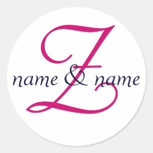 étiquette monogramme "Z", personnalisez les prénom