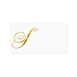 Étiquette Monogrammes personnalisés S Faux Gold Foil Monogr