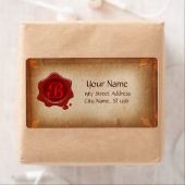 Étiquette MONOGRAPHIE Brown DU PARCHEMENT ET DU SCEAU DE CIR (En situation)