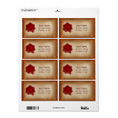 Étiquette MONOGRAPHIE Brown DU PARCHEMENT ET DU SCEAU DE CIR (Feuille entière)