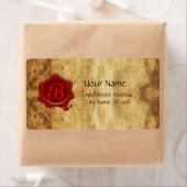 Étiquette MONOGRAPHIE Brown DU PARCHEMENT ET DU SCEAU DE CIR (En situation)