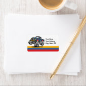 Étiquette Monster Truck 6e anniversaire (En situation)