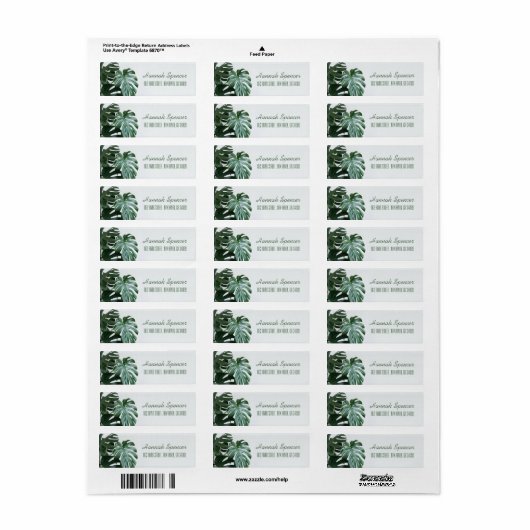 Étiquette Monstère moderne (Feuille entière)