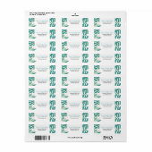 Étiquette Monstère tropicale turquoise et palme feuille mari (Feuille entière)