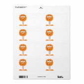 Étiquette monstre de fureur orange (Feuille entière)