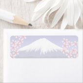 Étiquette Mont Fuji et fleurs de cerisier (En situation)
