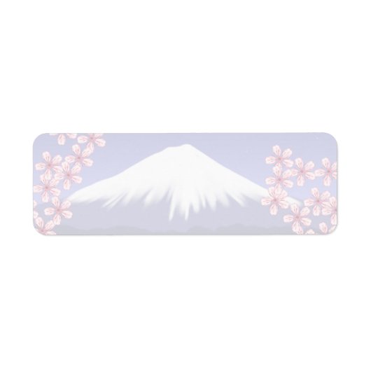Étiquette Mont Fuji et fleurs de cerisier (Devant)