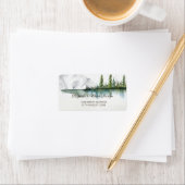 Étiquette Montagne, Forêt, Lac, Lumières à cordes (En situation)