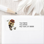 Étiquette montgolfière gothique laveau vapeur art (En situation)