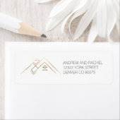 Étiquette Monts géométriques| Or | Adresse personnalisée (En situation)