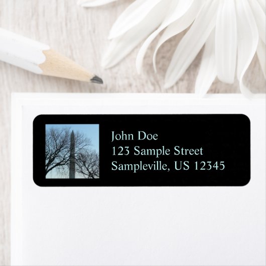 Étiquette Monument de Washington dans le paysage d'hiver I (En situation)