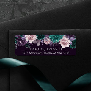 Étiquette Moody Boho Rose de l'aubergine noire