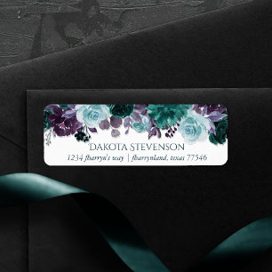 Étiquette Moody Boho Turquoise Turquoise Purple Adresse du