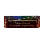 Étiquette Moody Ombre | Dark Jewel Tone Gold Frame Adresse (Devant)