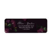 Étiquette Moody Purple Blooms Motif Adresse de retour (Devant)