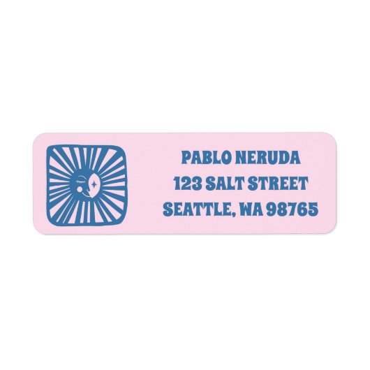 Étiquette Moon Glow Boho Modern Cute CUSTOM Mailing (Devant)