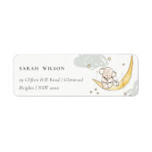 Étiquette Moon Stars Elephant Bunny Genre Neutre Adresse (Devant)