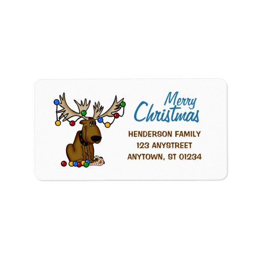 Étiquette Moose de Noël (Devant)