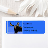 Étiquette Moose en hiver - Art original de la faune (En situation)