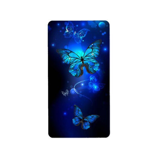 Étiquette Morpho Butterfly in the Dark Background (Devant)