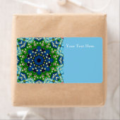 Étiquette Mosaic bleu vert Hippie Boho Mandala (En situation)