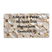 Étiquette Mosaïque de perle d'or de champagne (Devant)