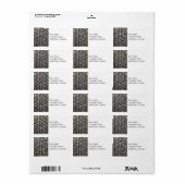 Étiquette Mosaïque Pétales Fleur Noir Tan Brown (Feuille entière)