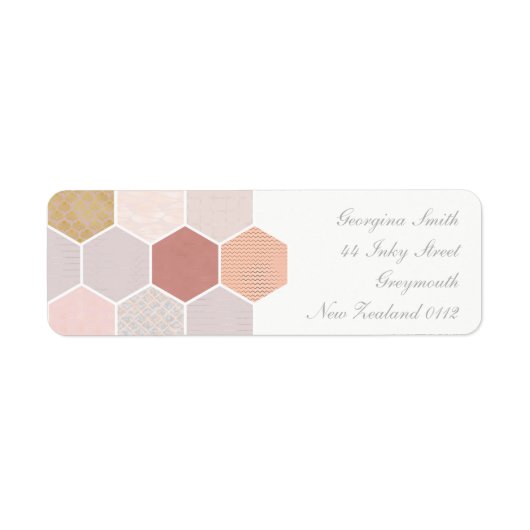 Étiquette Mosaïque rose (Devant)