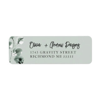 Étiquette Moss Green Eucalyptus Adresse de script lettres ma