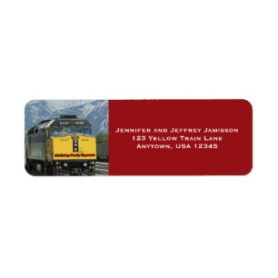 Étiquette Moteur de train jaune Anniversaire rouge Adresse d