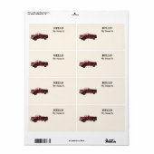 Étiquette Moteur d'incendie classique (Feuille entière)