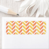 Étiquette Motif 3D du chevron jaune et corail (En situation)