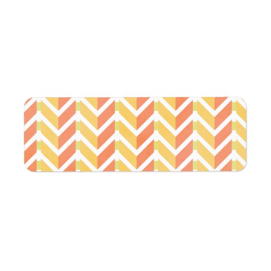 Étiquette Motif 3D du chevron jaune et corail (Devant)