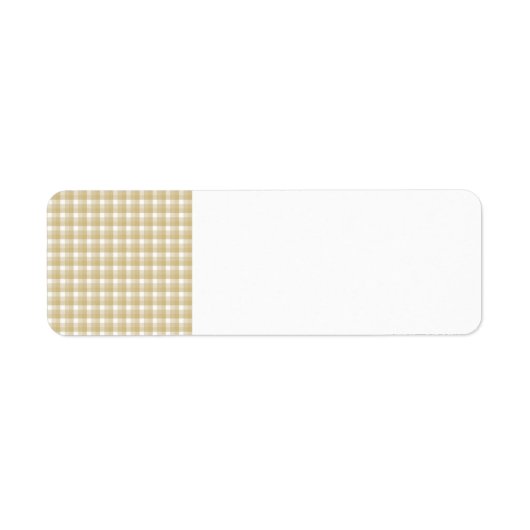 Étiquette Motif à chèque marron clair. En vichy beige. (Devant)