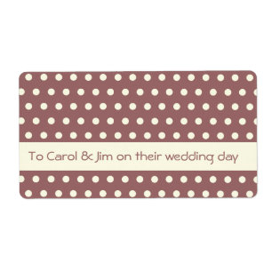 Étiquette Motif à point de Polka blanc crème