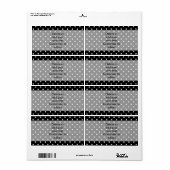 Étiquette Motif à points de polka noir (Feuille entière)