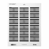 Étiquette Motif à points de polka noir (Feuille entière)