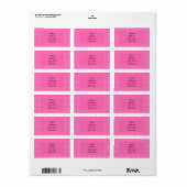 Étiquette Motif à points de polka rose chaud et blanc (Feuille entière)