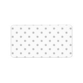 Étiquette Motif à points polka gris clair et blanc. (Devant)