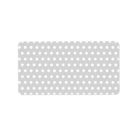 Étiquette Motif à points polka gris clair et blanc. (Devant)