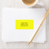 Étiquette Motif à pois jaune et blanc (En situation)