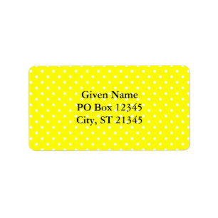 Étiquette Motif à pois jaune et blanc