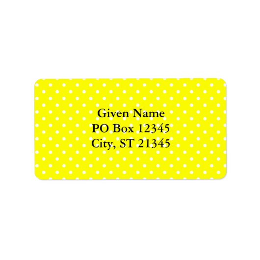 Étiquette Motif à pois jaune et blanc (Devant)