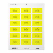Étiquette Motif à pois jaune et blanc (Feuille entière)