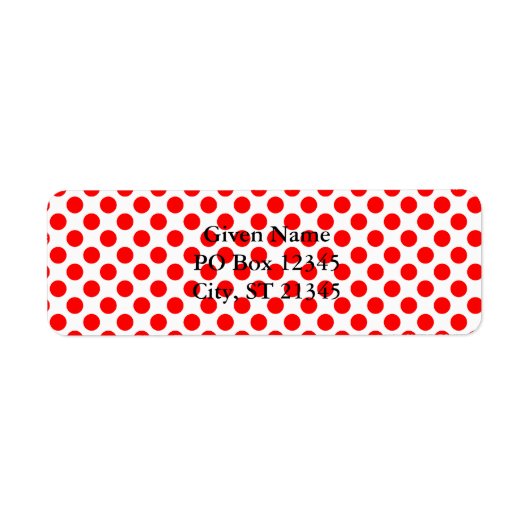 Étiquette Motif à pois rouges (Devant)