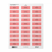 Étiquette Motif à pois rouges (Feuille entière)