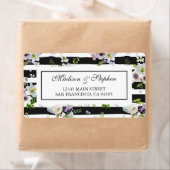 Étiquette Motif à rayures florales peintes - Mariage (En situation)